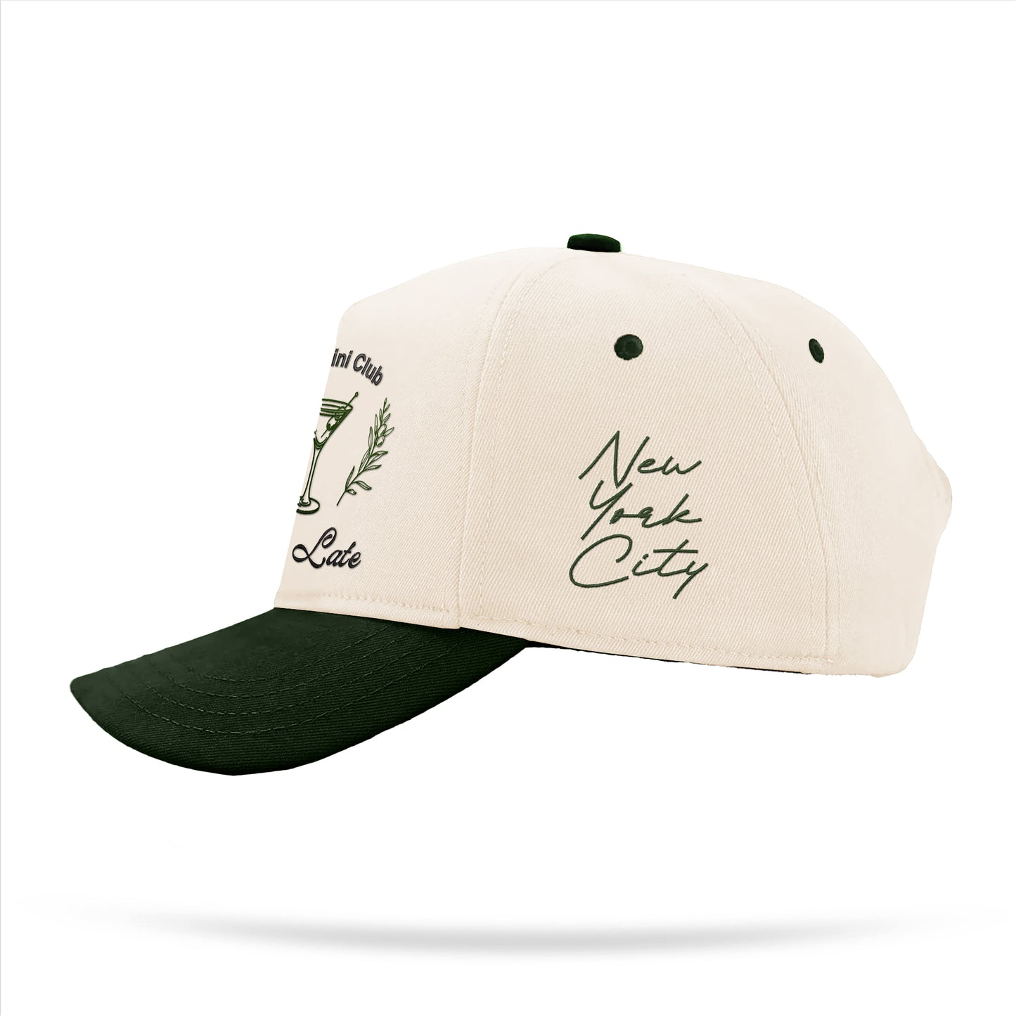 Martini Club Hat - Natural / Hunter Green