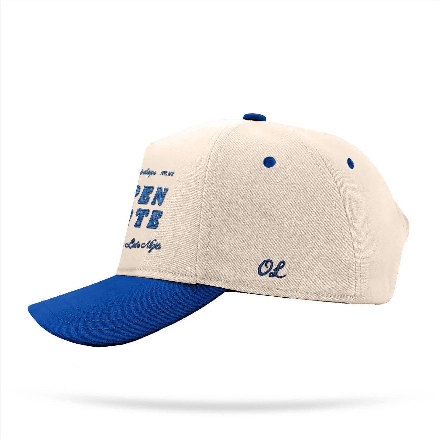 We Never Close Hat - Natural/Blue