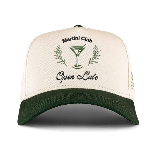 Martini Club Hat - Natural / Hunter Green