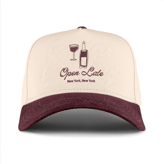 Wine Hat - Natural / Wine Red